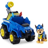 Spin Master Paw Patrol Dino Rescue Chases Basis Fahrzeug, Spielfahrzeug blau/gelb, Inkl. Hundefigur und Überraschungs-Dino
