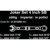 Wera 6000 Joker 4 Imperial Set 1, 4-teilig, Schraubenschlüssel Ringratschenschlüssel mit Haltefunktion