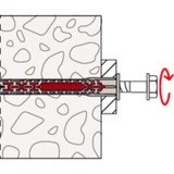fischer Langschaftdübel DuoXpand 10x140 FUS hellgrau/rot, 50 Stück