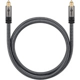 goobay Plus Toslink-Kabel schwarz/silber, 2 Meter