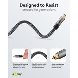 goobay Plus Toslink-Kabel schwarz/silber, 2 Meter