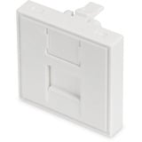 Digitus 45x45 mm Frontplatte für Kabelkanäle, Blende weiß, Mit Beschriftungsfeld 