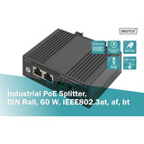 Digitus Gigabit Ethernet PoE Splitter, Industrial, 60 W, PoE-Splitter 