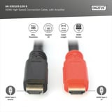 Digitus HDMI High Speed Kabel, mit Verstärker schwarz/rot, 15 Meter