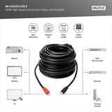Digitus HDMI High Speed Kabel, mit Verstärker schwarz/rot, 15 Meter
