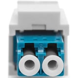 Digitus LWL Kupplung, Duplex, LC > LC Buchse, Singlemode OS2 blau, inkl. Keystone-Rahmen