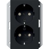 Gira Schutzkontakt-Doppelsteckdose 2-fach schwarz, Retail