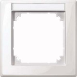 Merten Rahmen einfach mit Beschriftungsträger, Typ 470119, glänzend, Thermoplast weiß (glänzend), Retail