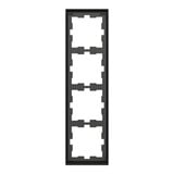 Merten Rahmen vierfach für Senkrecht- und Waagerechtmontage aus lackiertem Thermoplast anthrazit, Retail