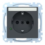 Merten Schutzkontakt-Steckdose mit Überspannungsschutz und Beschriftungsfeld, Unterputz, 16 Ampere anthrazit, Retail