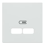 Merten Zentralplatte polarweiß glänzend für USB Ladestation Einsatz Typ MEG4367-0319 weiß (glänzend), Retail