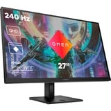 OMEN 27qs, Gaming-Monitor 68.6 cm (27 Zoll), schwarz, DisplayPort, HDMI, HDR 400, Pivot, USB, Curved, 240Hz Panel