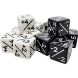 Pegasus Würfelset Opaque D6: Counter Dice +/- Black/White (12) 