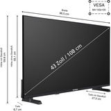 Telefunken QU43VP750S, QLED-Fernseher 108 cm (43 Zoll), schwarz, UltraHD/4k, Smart TV, Triple-Tuner, VIDAA-Betriebssystem
