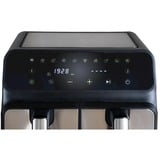 Unold Heißluftfritteuse Doppelkammer Twin Zone schwarz/edelstahl, 1.700 Watt, 2 Körbe je 4 Liter