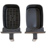 Unold Heißluftfritteuse Doppelkammer Twin Zone schwarz/edelstahl, 1.700 Watt, 2 Körbe je 4 Liter