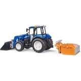 bruder BRUDER New Holland T5.120 mit Frontlader, Ladekasten, Gabeln und Rundballen, Modellfahrzeug 