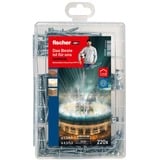 fischer Meisterbox PowerFast II Senkkopf TG/VG TX, Schrauben-Set 220 Teile, Teil- und Vollgewinde, verzinkt