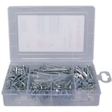 fischer Meisterbox PowerFast II Senkkopf TG/VG TX, Schrauben-Set 220 Teile, Teil- und Vollgewinde, verzinkt