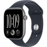 Apple Watch Series 12, Smartwatch grau, Aluminium, 46 mm, Sportarmband Navyblau M/L