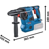 Bosch Akku-Bohrhammer GBH 18V-28 C Professional solo, 18Volt blau/schwarz, ohne Akku und Ladegerät, mit Bluetooth, in L-BOXX