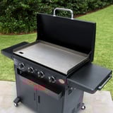 Char-Griller Flat Iron Griddle 4-Brenner, Gasgrill schwarz, Plancha mit 16 kW