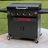 Char-Griller Flat Iron Griddle 4-Brenner, Gasgrill schwarz, Plancha mit 16 kW