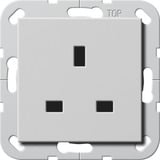 Gira Steckdose British Standard 13 Ampere 250 Volt mit Shutter grau, Retail