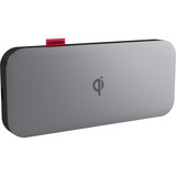 Lenovo Go Wireless Mobile Powerbank 10.000mAh + Qi dunkelgrau, integriertes USB-C Kabel, PD 3.0, Qi 15W