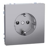 Merten Schutzkontakt-Steckdose mit Steckklemmen, Unterputz, 16 Ampere, 250 Volt, 50 Hertz edelstahl, Retail