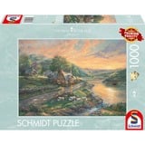 Schmidt Spiele Thomas Kinkade Studios: Tagesanbruch im Emerald Valley, Puzzle 1000 Teile