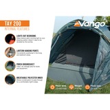 Vango Kuppelzelt Tay 200 dunkelblau, mit Vorbau für Gepäck, Modell 2024