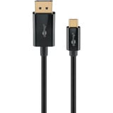 goobay USB Adapterkabel, USB-C Stecker > DisplayPort Stecker, 4K 60Hz schwarz, 3 Meter, 21,6 Gbit/s