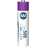 Ansmann Li-Ion Akku Micro AAA Typ 500 (min. 400 mAh), 4er-Pack weiß/violett, 4x AAA (Micro), USB-C Ladeport
