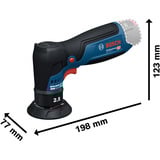 Bosch Akku-Exzenterschleifer GEX 12V-77 Professional solo, 12Volt blau/schwarz, ohne Akku und Ladegerät