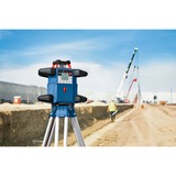 Bosch Professional Akku-Rotationslaser GRL 600 CHV Professional, 18Volt, mit Baustativ blau, Akku ProCORE18V 4,0Ah, Koffer, rote Laserlinie