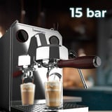Cecotec Baristeo Intima Siebträgermaschine, Espressomaschine silber/edelstahl, Thermoblock