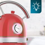 Cecotec Thermosense 420 Vintage Light Red , Wasserkocher rot/edelstahl, 2.200 Watt, 1,8 Liter