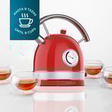 Cecotec Thermosense 420 Vintage Light Red , Wasserkocher rot/edelstahl, 2.200 Watt, 1,8 Liter