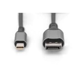 Digitus 8K DisplayPort Adapterkabel, mini DisplayPort > DisplayPort schwarz/grau, 2 Meter