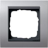 Gira Abdeckrahmen 1-fach Aluminium mit Zwischenrahmen Anthrazit, bruchsicher aluminium, Retail