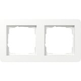 Gira Abdeckrahmen zweifach, Abdeckrahmen E1, seidenmatt, bruchsicher, Kunststoff, matt weiß (matt), Retail