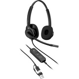 HP Poly Mission 425 Stereo-USB-Headset kabelgebunden Classic BULK schwarz, USB Type-C und Type-A, Schaumstoff-Ohrpolster (Oberflächenmaterial)