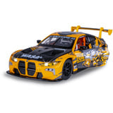Jamara BMW M4 GT3 Diecast, Modellfahrzeug gelb, Maßstab 1:24, inkl. Knopfzellen