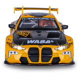 Jamara BMW M4 GT3 Diecast, Modellfahrzeug gelb, Maßstab 1:24, inkl. Knopfzellen