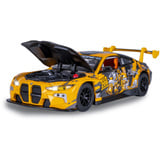 Jamara BMW M4 GT3 Diecast, Modellfahrzeug gelb, Maßstab 1:24, inkl. Knopfzellen