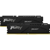 Kingston FURY DIMM 32 GB DDR5-5200 Kit, Arbeitsspeicher schwarz, KF552C40BBK2-32, FURY Beast, KF552C40BBK2-32, FURY Beast