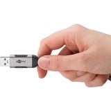 goobay Ethernet-Kabel USB-A 3.2 Gen1 Stecker > RJ-45 Stecker, LAN-Adapter schwarz/silber, 5 Meter, geflochtener Textilmantel