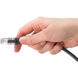 goobay Ethernet-Kabel USB-A 3.2 Gen1 Stecker > RJ-45 Stecker, LAN-Adapter schwarz/silber, 5 Meter, geflochtener Textilmantel