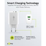 goobay USB-C PD GaN Dual-Schnelladegerät 30 W, wh weiß